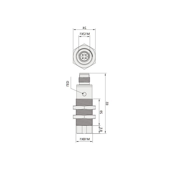 IO-Link Hub, RFID, Ø18 x 65 mm, read/write compact processor, FIS106